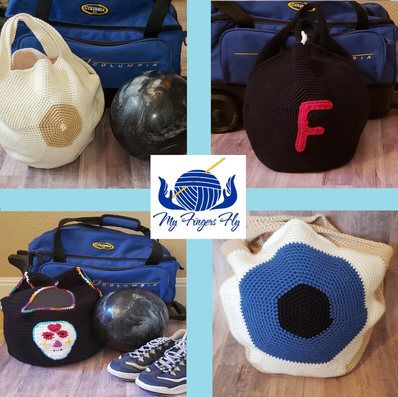 Bowling Ball Bag Crochet Patterns Ebook Eyeball Boob Etsy