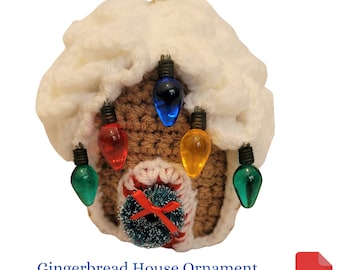 Christmas Crochet Pattern, Gingerbread House Ornament Crochet Pattern, Mom Christmas Gift