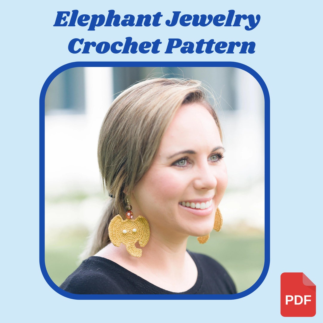 Elephant Crochet Pattern Elephant Jewelry Elephant Ornament Etsy