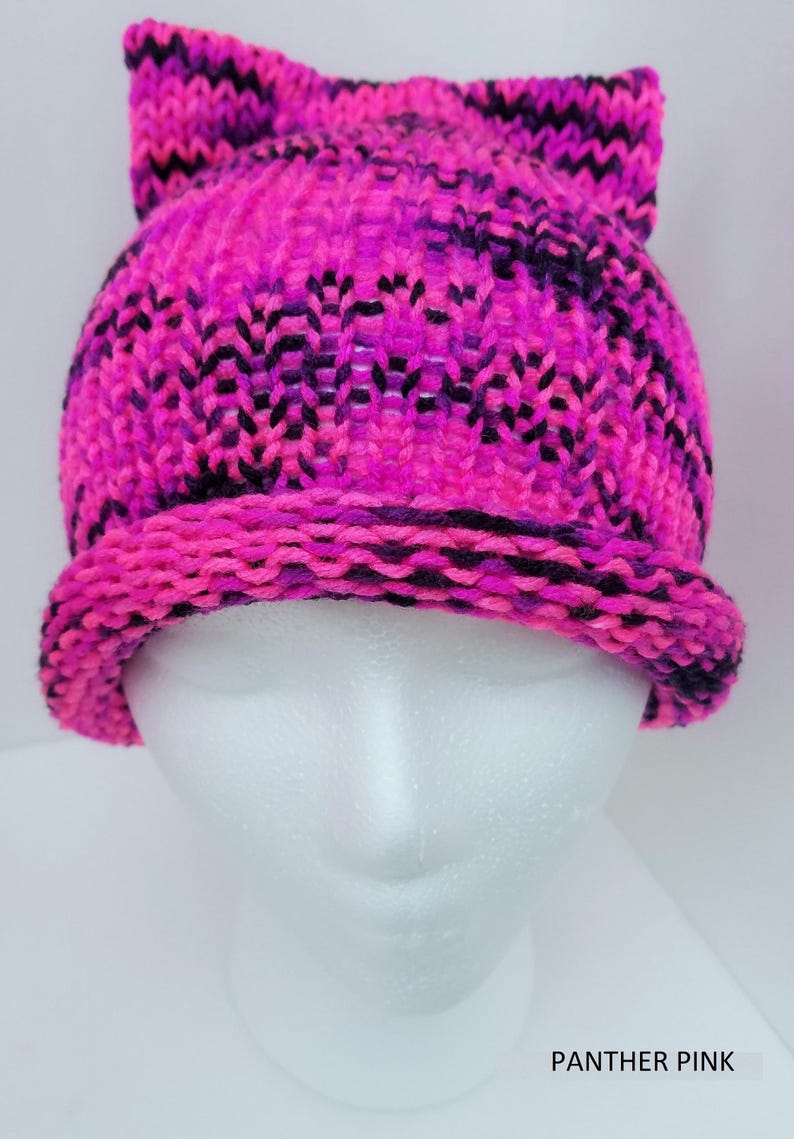Knit Pink  Pussycat Hat  Kitty Cat  Hat  Cat  Ears Hat  Assorted 
