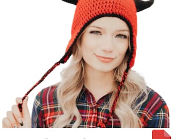 Crochet Pattern Red Devil Hat
