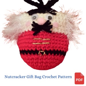 Christmas Crochet Pattern, Nutcracker Gift Bag Crochet Pattern, Christmas Gift