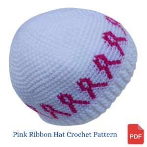 Crochet Pattern, Pink Ribbon Chemo Hat, Hat Crochet Pattern, Cancer Patient Gift