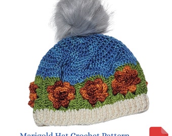 Hat Crochet Pattern, Marigold Hat Crochet Pattern for Children, Teens and Women