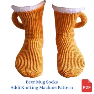 Addi Knitting Machine Pattern, Beer Mug Socks Pattern for Addi Pro
