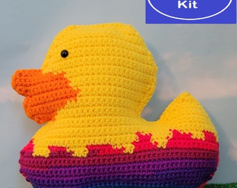 Kit au crochet canard câlin oeuf de Pâques, apprendre à crocheter un câlin canard, cadeau d'anniversaire pour enfants