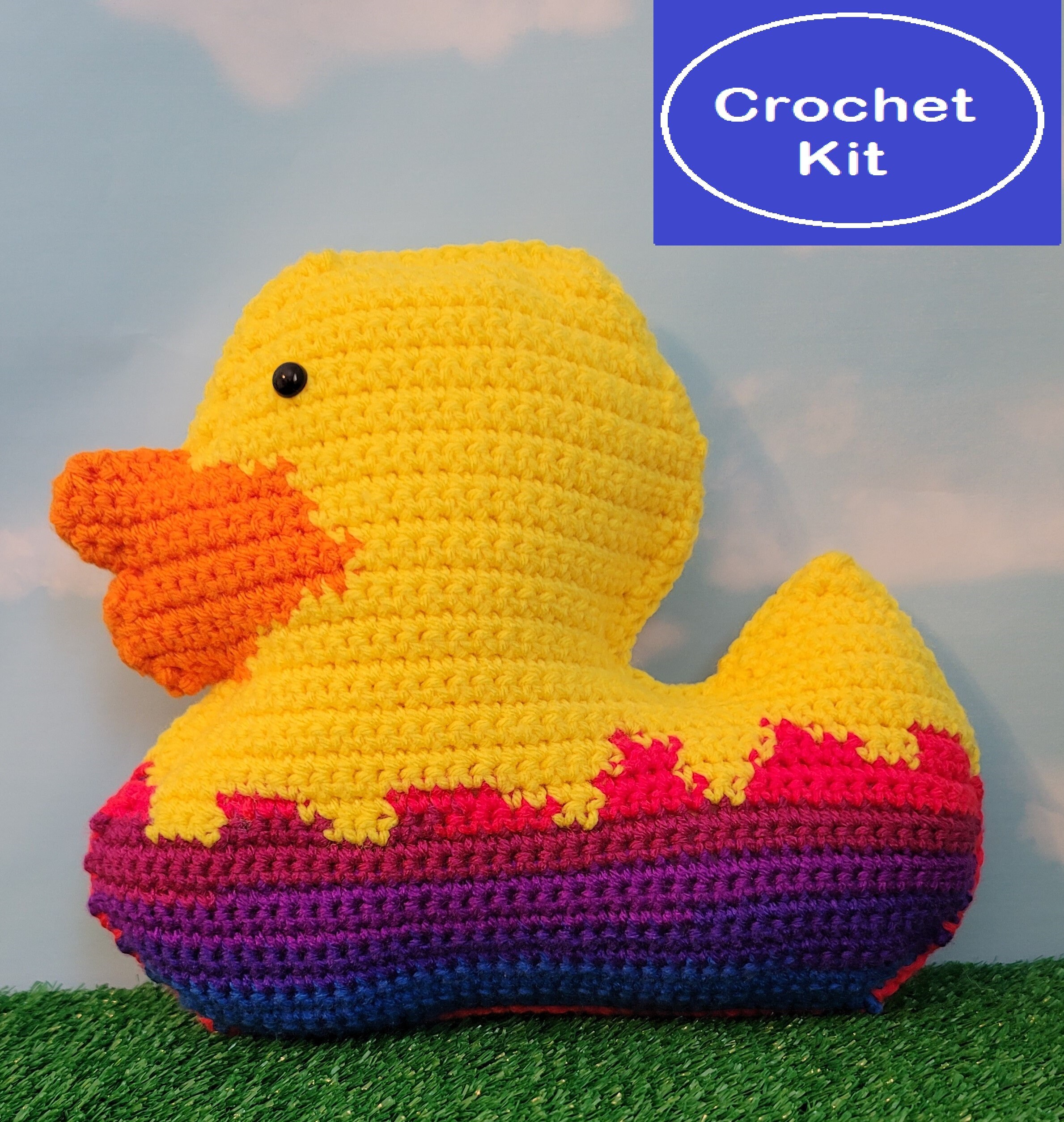 Crochet Kit Duck in Easter Egg Cuddler Toy Learn to Crochet a Etsy