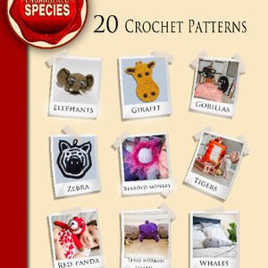 Crochet Pattern Book, Endangered Species Crochet Patterns, Animal Crochet Patterns