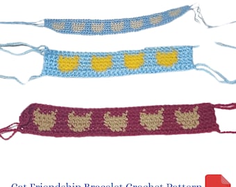 Cat Crochet Pattern, Cat Friendship Bracelet Crochet Pattern, Gift for Teens