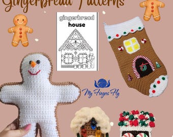 Gingerbread House Crochet Pattern Bundle – Christmas Gingerbread Collection