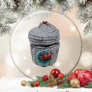 Mülleimer Weihnachtsschmuck, Handgemachte Häkelarbeit