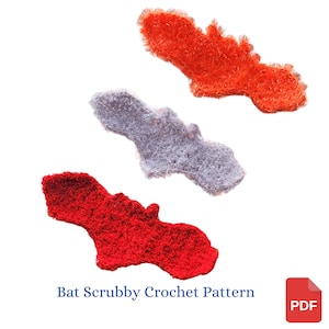 Halloween Crochet Pattern, Bat Scrubby Crochet Pattern, Halloween Gift