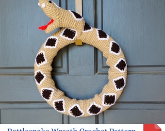 Snake Crochet Pattern, Rattlesnake Wreath Crochet Pattern, Halloween Door Hanger