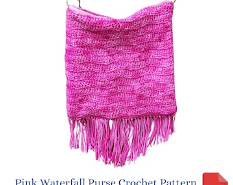 Bag Crochet Pattern, Pink Waterfall Purse Crochet Pattern, Spring Fashion, Pink Birthday Gift