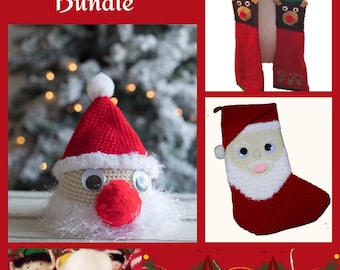 Santa Claus Crochet Pattern Bundle, Kris Kringle DIY Holiday Patterns