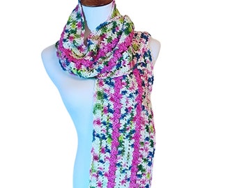 Wild Rose Scarf, Handmade Crochet, Mother's Day Gift