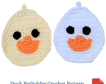 Easter Crochet Pattern, Duck Potholder Crochet Pattern, Easter Home Decor, Easter Gift