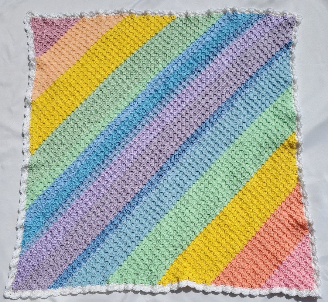 Rainbow Baby Blanket, Handmade Crochet, Rainbow Baby Gift, Baby Shower Gift Etsy