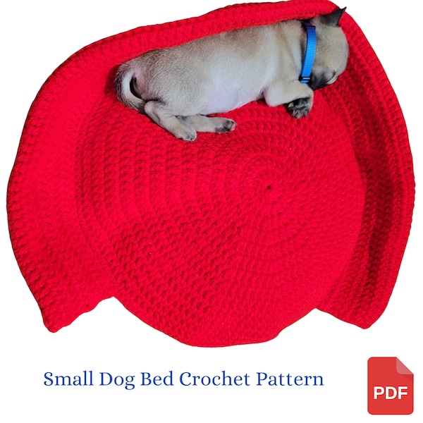 Crochet Pattern for Small Dogs, Small Dog Bed, Crochet for Dogs