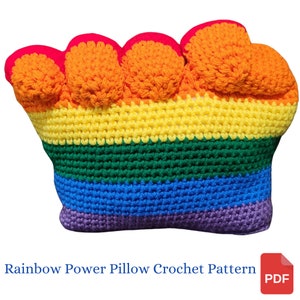 Rainbow Crochet Pattern, Rainbow Power Pillow, Rainbow Home Decor