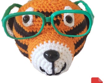 Tiger Crochet Pattern, Tiger Eyeglass Holder Crochet Pattern, Gift for Him