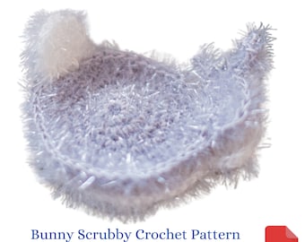 Easter Crochet Pattern, Bunny Dish Scrubby Crochet Pattern, Rabbit Dish Scrubber Crochet Pattern