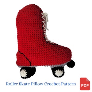 Pillow Crochet Pattern, Roller Skate Pillow Crochet Pattern With Blanket Yarn, Teen Birthday Gift
