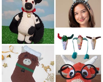 Cow Crochet Pattern Bundle, Farm Animal Amigurumi Patterns | Crochet Cow Collection | Instant Download