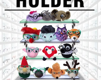 Crochet Eyeglass Holder Patterns Ebook: 17 Animal & Holiday Designs (PDF Pattern)