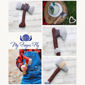 Crochet Baby Rattle Pattern Ebook, Firefighter Axe, Lumberjack Axe, Tomahawk, Viking/Medieval Axe, and Battle Axe Patterns, Baby Shower Gift