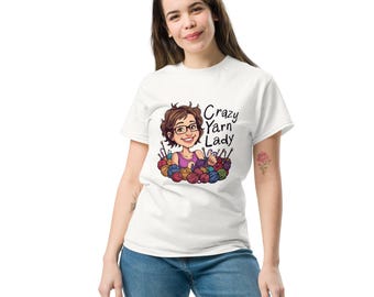 Crazy Yarn Lady Tshirt, Fibert Artist Christmas Gift