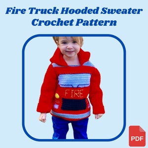 Crochet Cardigan - Fire Truck