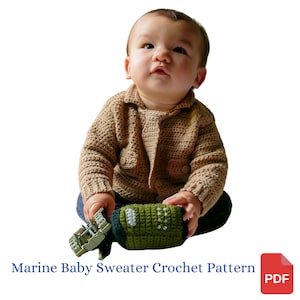 Crochet Baby Sweater Pattern Marine Corps Uniform, Crochet Sweater for Military Baby, Baby Shower Gift