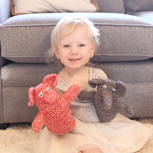 Elephant Hand Puppet Crochet Pattern, Birthday Gift Child