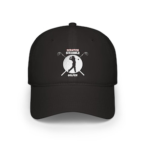 Scramble Golfer Low Profile Baseball Cap, Hat for Golfers, Golf Lover Gift, Adjustable Ball Cap, Sports Dad Present, Golf Tournament Apparel