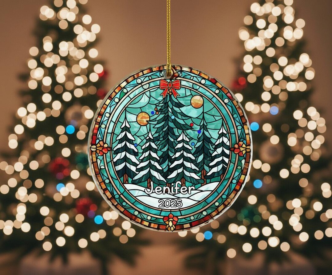Personalized Stained Glass Christmas Tree Ornament,christmas Handcraft ...