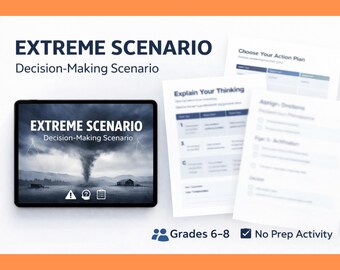Emergency Scenario Activity, No Prep Middle School Science Worksheet, Decision Making Lesson, Weather Activity, Grades 6-8 PDF