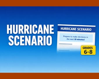 Hurricane Scenario Middle School, Emergency Decision Activity, Weather Scenario Worksheet, Natural Disasters Lesson, 6th 7th Grade Science