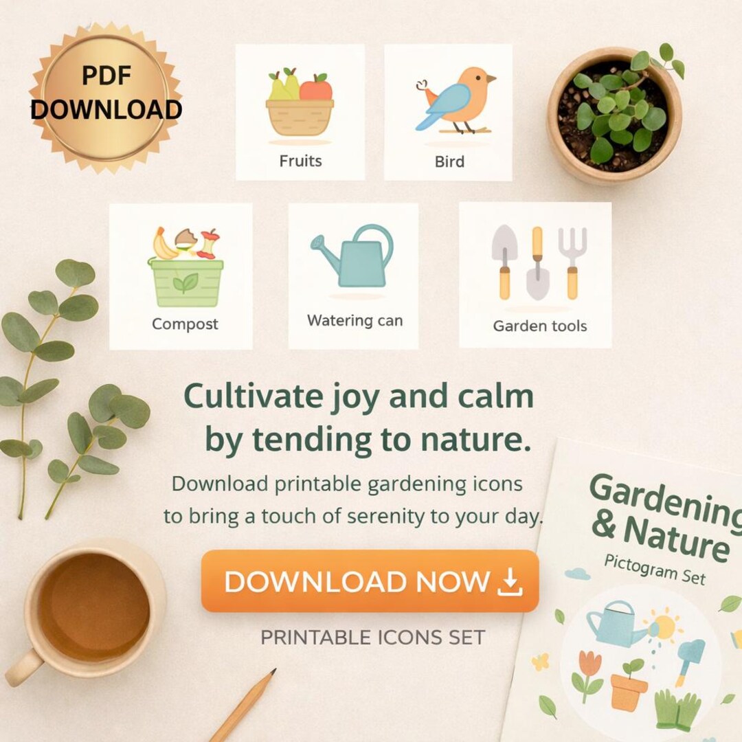 Gardening Cards Printable | Nature Flashcards for Kids Learning ...