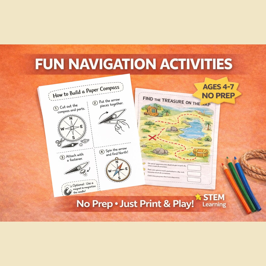 Navigation Tools Pack | Printable Compass Activity for Kids | Geography ...