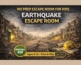 Earthquake Escape Room Printable STEM Activity | No Prep Homeschool Science Game for Kids Ages 8-12