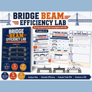 Bridge Engineering STEM Investigation, Data Analysis & CER, Grades 6–8