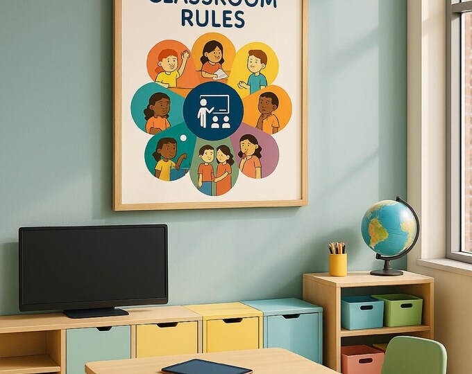 10 Regeln für das Klassenzimmer, Poster für Vorschule und