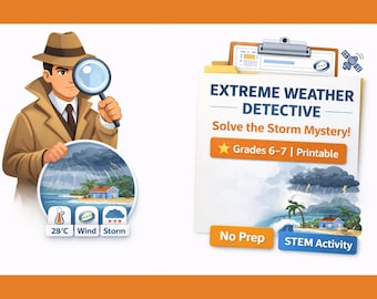 Homeschool Hurricane Science | STEM Investigation Worksheet | Extreme Weather Activity for Grades 6-8