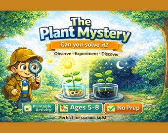 Plant Mystery STEM Activity for Kids, No Prep Science Experiment Printable, Homeschool