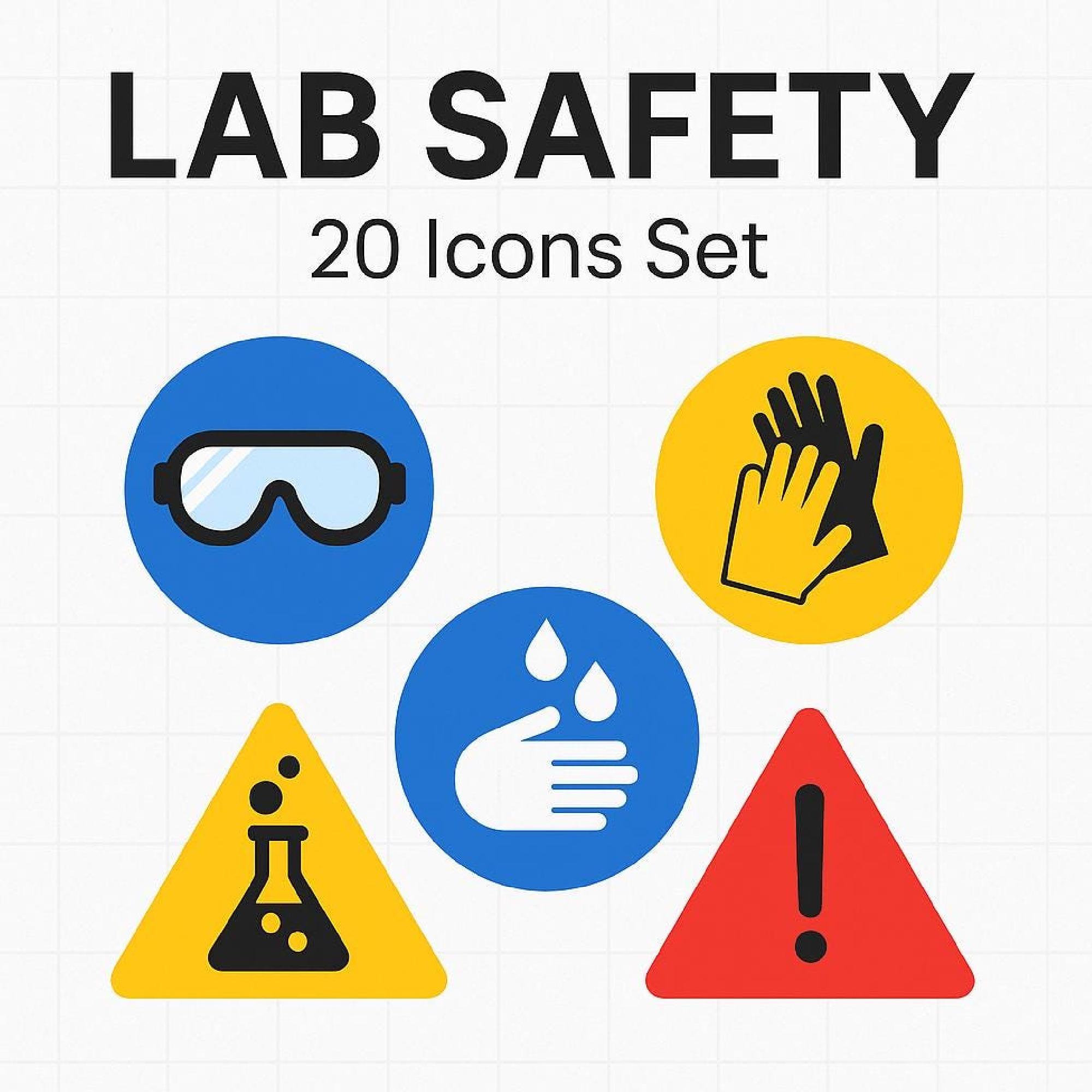 Lab Emergency Icon Lab Safety Signs Clipart | Science Icons | Experiment Rules Graphics ...