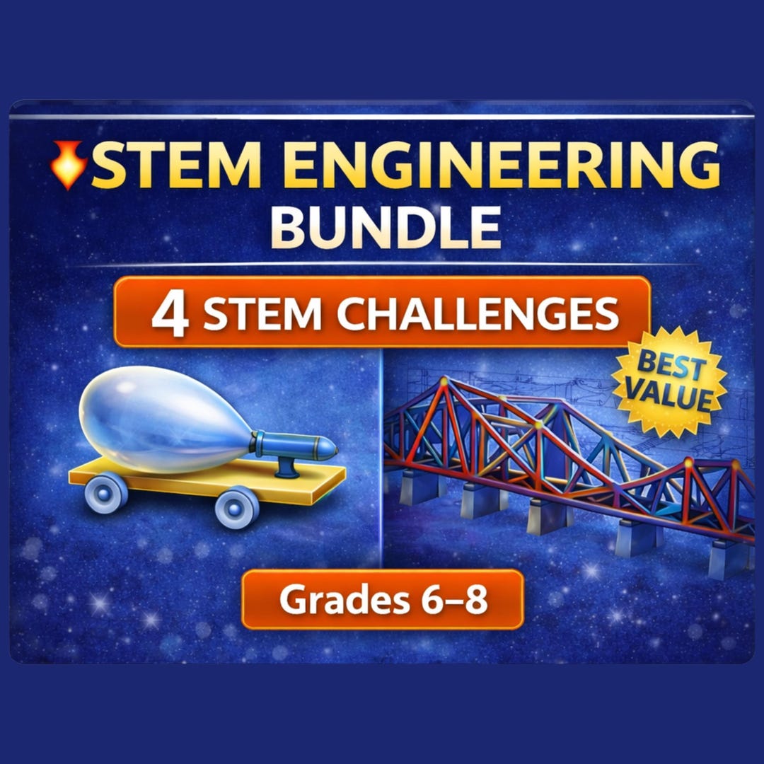 Middle School STEM Activities Bundle | 4 STEM Engineering Challenges ...