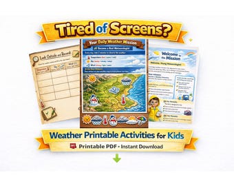 Weather Homeschool Activities for Kids – Screen Free Science Experiments PDF