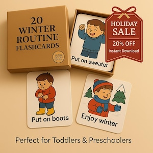 20 Winter Flashcards for Kids | Kids Learning Set | Premium Visuals for Routine Builder | Educational Cards for Daily Activities