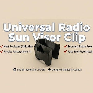 Baofeng Universal Sun Visor Mount – High-Temp ABS/ASA – Rugged Hands-Free Access